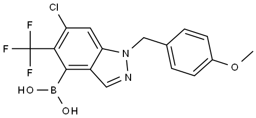 (6-Chloro-1-(4-methoxybenzyl)-5-(trifluoromethyl)-1H-indazol-4-yl)boronic acid Struktur