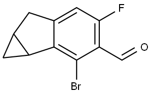 2-Bromo-4-fluoro-1,1a,6,6a-tetrahydrocyclopropa[a]indene-3-carbaldehyde Struktur
