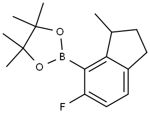 2-(5-Fluoro-3-methyl-2,3-dihydro-1H-inden-4-yl)-4,4,5,5-tetramethyl-1,3,2-dioxaborolane Struktur