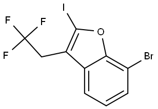 7-Bromo-2-iodo-3-(2,2,2-trifluoroethyl)benzofuran Struktur