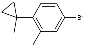 4-bromo-2-methyl-1-(1-methylcyclopropyl)benzene Struktur