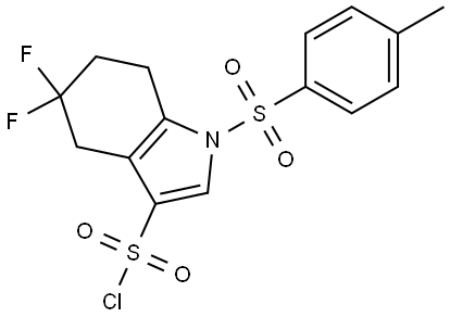 5,5-Difluoro-1-tosyl-4,5,6,7-tetrahydro-1H-indole-3-sulfonyl chloride Structure