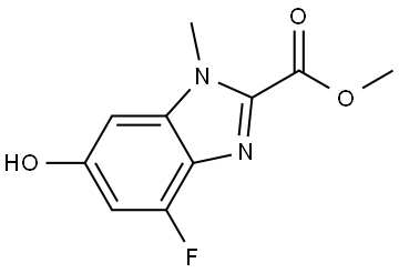 Methyl 4-fluoro-6-hydroxy-1-methyl-1H-benzo[d]imidazole-2-carboxylate Struktur