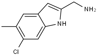 (6-Chloro-5-methyl-1H-indol-2-yl)methanamine Struktur