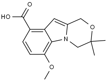 1H-[1,4]Oxazino[4,3-a]indole-9-carboxylic acid, 3,4-dihydro-6-methoxy-3,3-dimethyl- Struktur