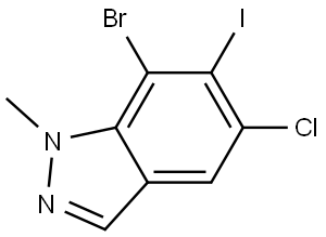 7-Bromo-5-chloro-6-iodo-1-methyl-1H-indazole Struktur