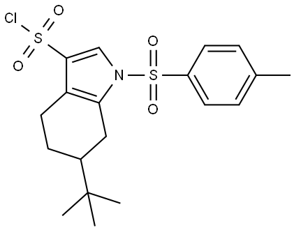 6-(tert-Butyl)-1-tosyl-4,5,6,7-tetrahydro-1H-indole-3-sulfonyl chloride Struktur