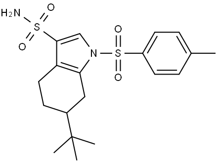 6-(tert-Butyl)-1-tosyl-4,5,6,7-tetrahydro-1H-indole-3-sulfonamide Struktur