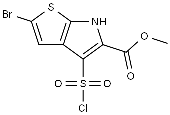 6H-Thieno[2,3-b]pyrrole-5-carboxylic acid, 2-bromo-4-(chlorosulfonyl)-, methyl ester Struktur