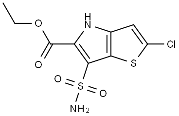 Ethyl 2-chloro-6-sulfamoyl-4H-thieno[3,2-b]pyrrole-5-carboxylate Struktur