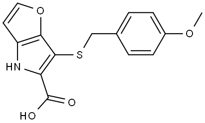 6-((4-Methoxybenzyl)thio)-4H-furo[3,2-b]pyrrole-5-carboxylic acid Struktur