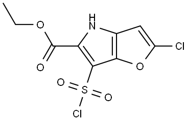 Ethyl 2-chloro-6-(chlorosulfonyl)-4H-furo[3,2-b]pyrrole-5-carboxylate Struktur