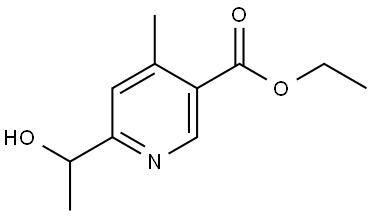 Ethyl 6-(1-hydroxyethyl)-4-methylnicotinate Struktur