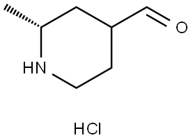 (2R)-2-Methylpiperidine-4-carbaldehyde hydrochloride Struktur
