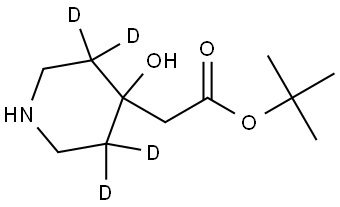 tert-Butyl 2-(4-hydroxypiperidin-4-yl-3,3,5,5-d4)acetate Struktur