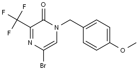 5-Bromo-1-(4-methoxybenzyl)-3-(trifluoromethyl)pyrazin-2(1H)-one Struktur