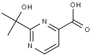 2-(2-Hydroxypropan-2-yl)pyrimidine-4-carboxylic acid Struktur