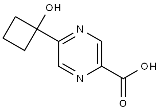 5-(1-Hydroxycyclobutyl)pyrazine-2-carboxylic acid Struktur