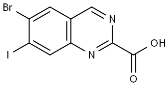 6-Bromo-7-iodoquinazoline-2-carboxylic acid Struktur