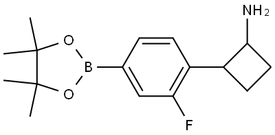 2-(2-Fluoro-4-(4,4,5,5-tetramethyl-1,3,2-dioxaborolan-2-yl)phenyl)cyclobutan-1-amine Struktur