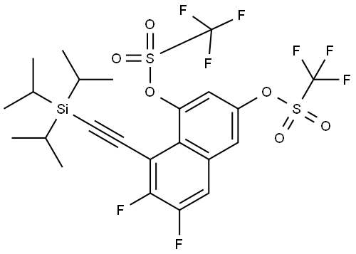 6,7-Difluoro-8-((triisopropylsilyl)ethynyl)naphthalene-1,3-diyl bis(trifluoromethanesulfonate) Struktur