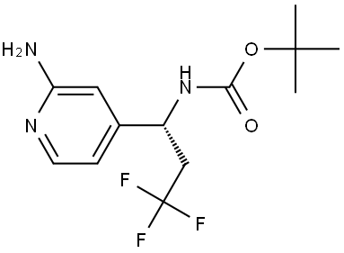 tert-Butyl (R)-(1-(2-aminopyridin-4-yl)-3,3,3-trifluoropropyl)carbamate Struktur
