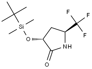 (3R,5S)-3-((tert-Butyldimethylsilyl)oxy)-5-(trifluoromethyl)pyrrolidin-2-one Struktur