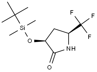 (3S,5S)-3-((tert-Butyldimethylsilyl)oxy)-5-(trifluoromethyl)pyrrolidin-2-one Struktur