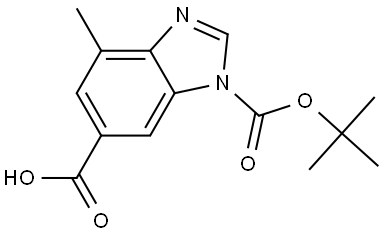 1H-Benzimidazole-1,6-dicarboxylic acid, 4-methyl-, 1-(1,1-dimethylethyl) ester Struktur