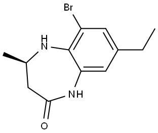 (R)-6-Bromo-8-ethyl-4-methyl-1,3,4,5-tetrahydro-2H-benzo[b][1,4]diazepin-2-one Struktur