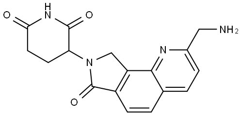 2,6-Piperidinedione, 3-[2-(aminomethyl)-7,9-dihydro-7-oxo-8H-pyrrolo[3,4-h]quinolin-8-yl]- Struktur