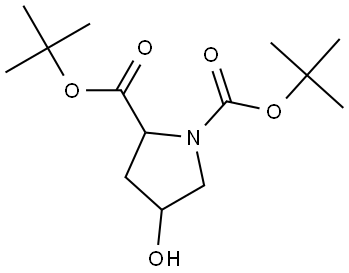 Di-tert-butyl 4-hydroxypyrrolidine-1,2-dicarboxylate Struktur