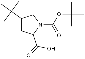 1-(叔丁氧羰基)-4-(叔丁基)吡咯烷-2-甲酸, 3047213-90-8, 結構式