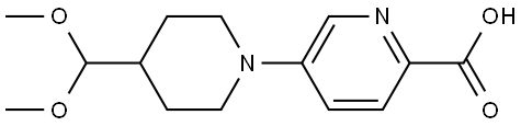 5-(4-(dimethoxymethyl)piperidin-1-yl)picolinic acid Struktur