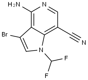 4-Amino-3-bromo-1-(difluoromethyl)-1H-pyrrolo[3,2-c]pyridine-7-carbonitrile Struktur