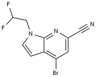 1H-Pyrrolo[2,3-b]pyridine-6-carbonitrile, 4-bromo-1-(2,2-difluoroethyl)- Struktur