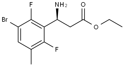 Ethyl (S)-3-amino-3-(3-bromo-2,6-difluoro-5-methylphenyl)propanoate Struktur