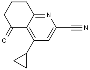 4-Cyclopropyl-5-oxo-5,6,7,8-tetrahydroquinoline-2-carbonitrile Struktur