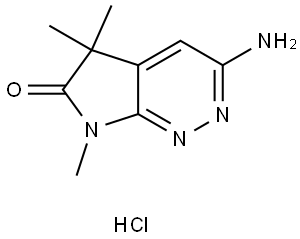 3-Amino-5,5,7-trimethyl-5,7-dihydro-6H-pyrrolo[2,3-c]pyridazin-6-one hydrochloride Struktur