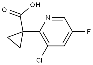 Cyclopropanecarboxylic acid, 1-(3-chloro-5-fluoro-2-pyridinyl)- Struktur
