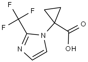 Cyclopropanecarboxylic acid, 1-[2-(trifluoromethyl)-1H-imidazol-1-yl]- Struktur