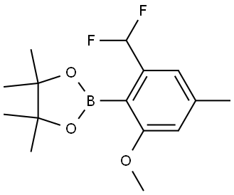 2-(2-(Difluoromethyl)-6-methoxy-4-methylphenyl)-4,4,5,5-tetramethyl-1,3,2-dioxaborolane Struktur