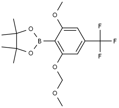 2-(2-Methoxy-6-(methoxymethoxy)-4-(trifluoromethyl)phenyl)-4,4,5,5-tetramethyl-1,3,2-dioxaborolane Struktur