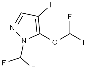 5-(Difluoromethoxy)-1-(difluoromethyl)-4-iodo-1H-pyrazole Struktur