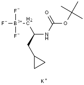 Potassium (R)-(2-((tert-butoxycarbonyl)amino)-3-cyclopropylpropyl)trifluoroborate Struktur