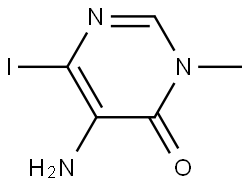 5-Amino-6-iodo-3-methylpyrimidin-4(3H)-one Struktur