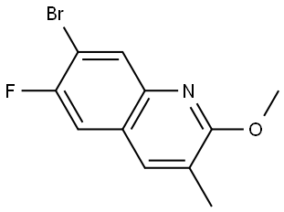7-Bromo-6-fluoro-2-methoxy-3-methylquinoline Struktur