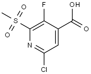 6-Chloro-3-fluoro-2-(methylsulfonyl)isonicotinic acid Struktur