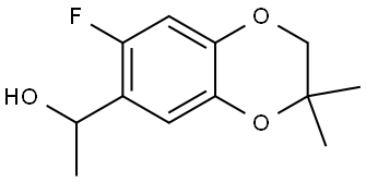1,4-Benzodioxin-6-methanol, 7-fluoro-2,3-dihydro-α,3,3-trimethyl- Struktur