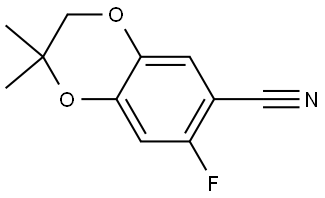 7-Fluoro-2,2-dimethyl-2,3-dihydrobenzo[b][1,4]dioxine-6-carbonitrile Struktur